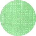 thumbnail image 1 of Ahgly Company Indoor Round Solid Emerald Green Modern Area Rugs, 5' Round, 1 of 4