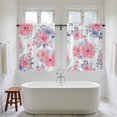thumbnail image 4 of Pink Watercolor Floral Tier Curtains 54 Inch Length, Spring Flower Abstract Art Cafe Short Curtains for Bathroom Over Sink, Small Kitchen Curtain Light Filtering Tiered Drapes 2 Panels 27.5"Wx54"L, 4 of 8