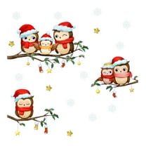 HUONA Christmas Window Clings Decoration Xmas Christmas Snowflake Bird Stickers Decals for Windows Glass Holiday Decor Sheet