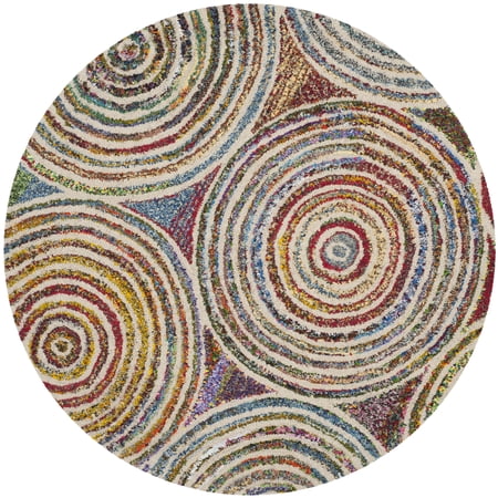 SAFAVIEH Nantucket Jolanta Geometric Circles Area Rug Beige 4 x 4 Round