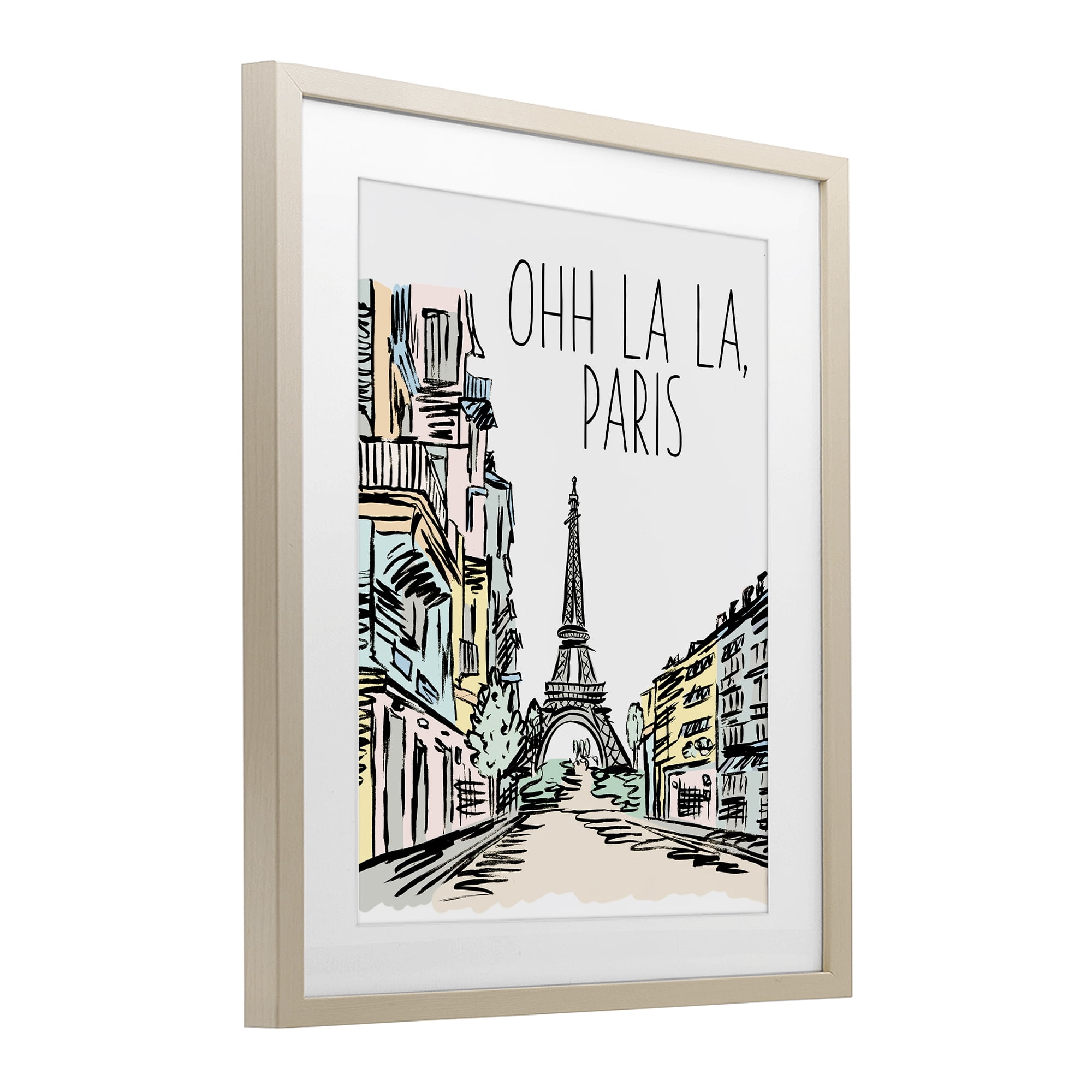 Stupell Industries Ohh La La Paris Birch Framed Print Under Glass, design by Elizabeth Medley