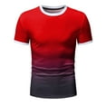 thumbnail image 3 of Aayomet Men T Shirts Fashion Mens Spring Summer Casual Sports Colorblock Gradient Round Neck Men T Shirts Graphic Tees Hot Pink,XL, 3 of 3