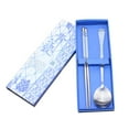thumbnail image 2 of EIMELI 2Pcs Portable Metal Tableware Outdoor Picnic Camping Cutlery Chopsticks Spoon, 2 of 9