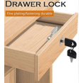 thumbnail image 4 of 2 Pieces White Latch Push Lock Zinc Alloy Desk Drawer Lock Cylinder Cabinet Lock Use for Cabinets Drawers Mailboxes, 4 of 5