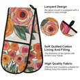thumbnail image 2 of Yayeee Double Oven Mitt Kitchen Heat Resistant Baking 35" x7" Quilted Glove, Hand Drawn Floral, 2 of 6