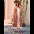 thumbnail image 4 of Vestido Bohemio Floral para Mujer, Vestido Informal de Verano con Bloques de Color. Marrón Oscuro M, 4 of 10