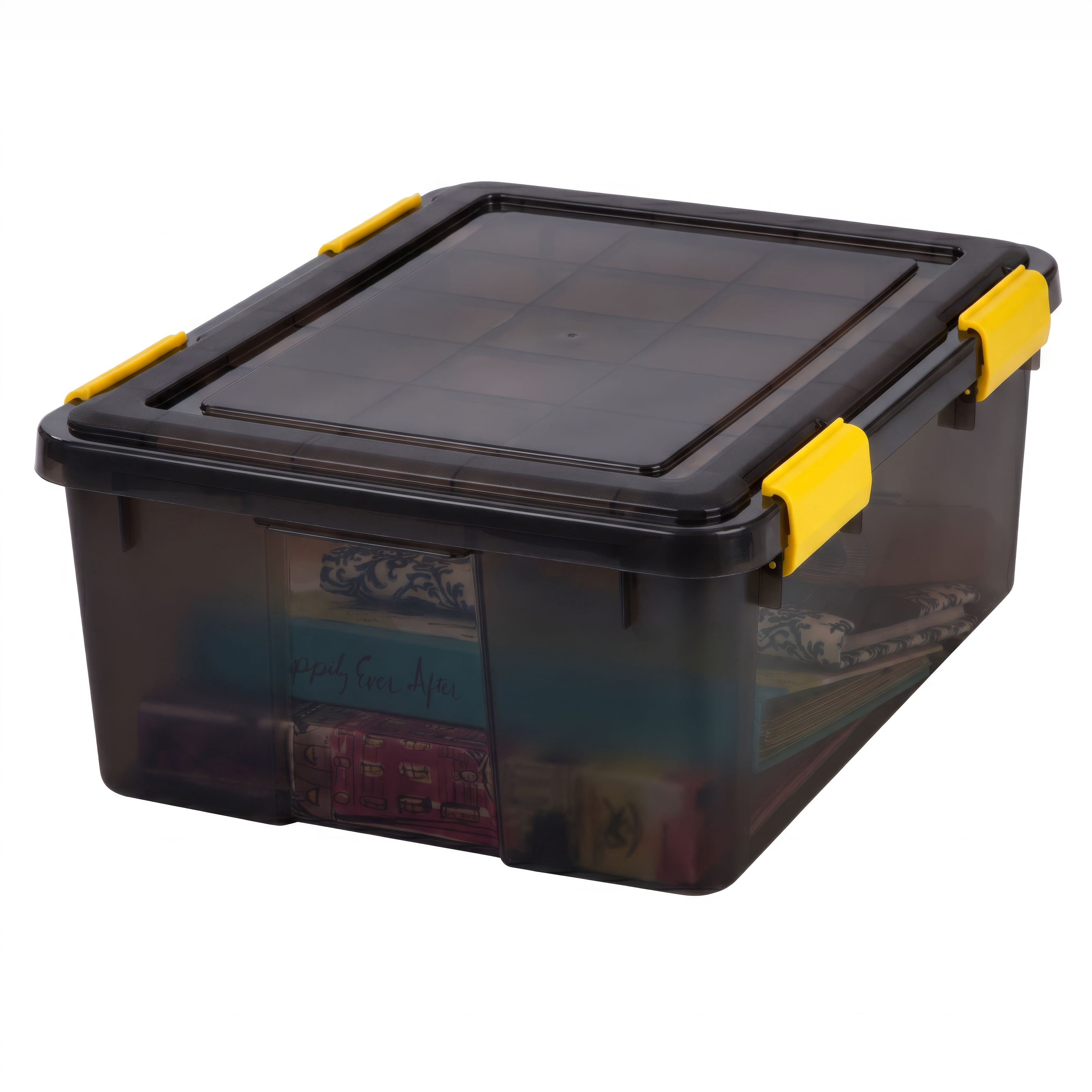 IRIS, 8 Gal Plastic Storage Bins with Sealed Lids, Black Gasket Box Airtight Containers 6Pk
