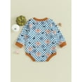 thumbnail image 4 of Liacowi Baby Boys Girls Rompers Round Neck Long Sleeve Plaid Print Bodysuit Infant Loose Fit Onesie Newborn Cute Clothes 0-12 Months, 4 of 8