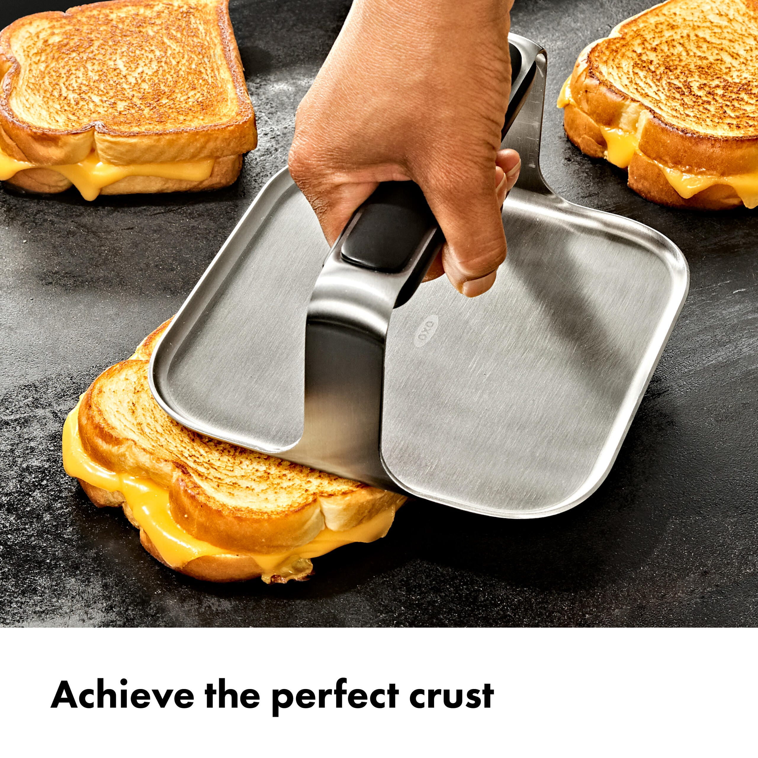 OXO Grilling Stainless Steel Burger Press, Heavy-Duty Smash Burger Press for Bacon, Sandwiches, Steaks and Griddle Cooking