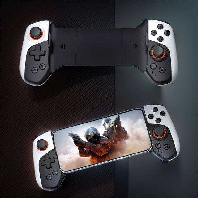 Phone Controller Joystick Bluetooth-Compatible5.3 Turbo/Back Button/Vibration Cell Phone Gamepad Macro Function for Android iOS
