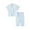 Blue, variant on Chbgutlmr Girls Clothes Lounge Sets Kids Button up Short Sleeve V Neck Tops Baggy Pants Cotton Comfy Outfits