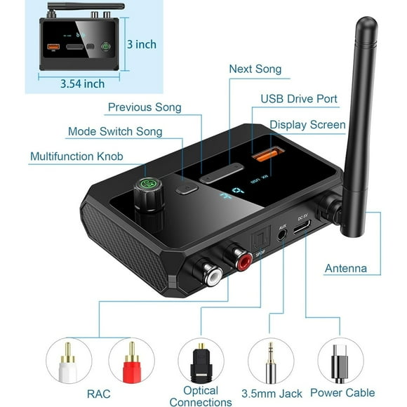 5.3 Digital Receiver Fiber Adapter Supports USB Flash Drive MP3 Player