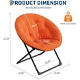 thumbnail image 3 of Adult saucer chair - oversized foldable faux fur lounge chair con gold metal frame, comfy seat para dormitorio, dorm o sala de estar (orange), 3 of 7
