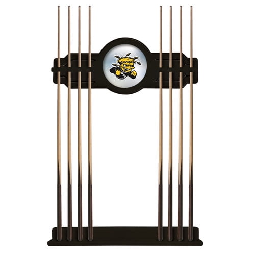 Wichita State University Solid Wood Cue Rack with a Black Finish