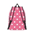 thumbnail image 2 of Naloa Dots On Rose Red Background Canvas Backpack for Men Women Rucksack Casual Travel Daypack College Tote Satchel Bookbag for Teens-Medium, 2 of 7