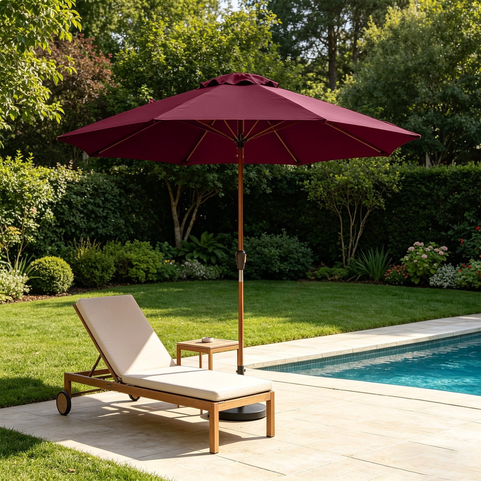 YiJuHui 9.84ft Patio Umbrella Replacement, Banana Umbrella Cover Waterproof UV Protection, Outdoor Sun Shade Fabric for Pool Backyard Garden, Weather Resistant Patio Canopy Top