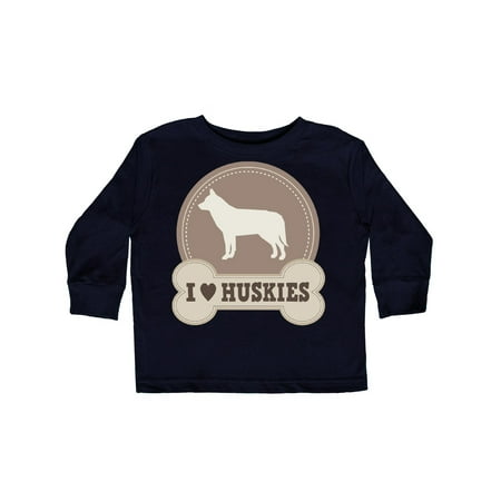 

Inktastic Husky Dog Gift I Love Huskies Gift Toddler Boy or Toddler Girl Long Sleeve T-Shirt