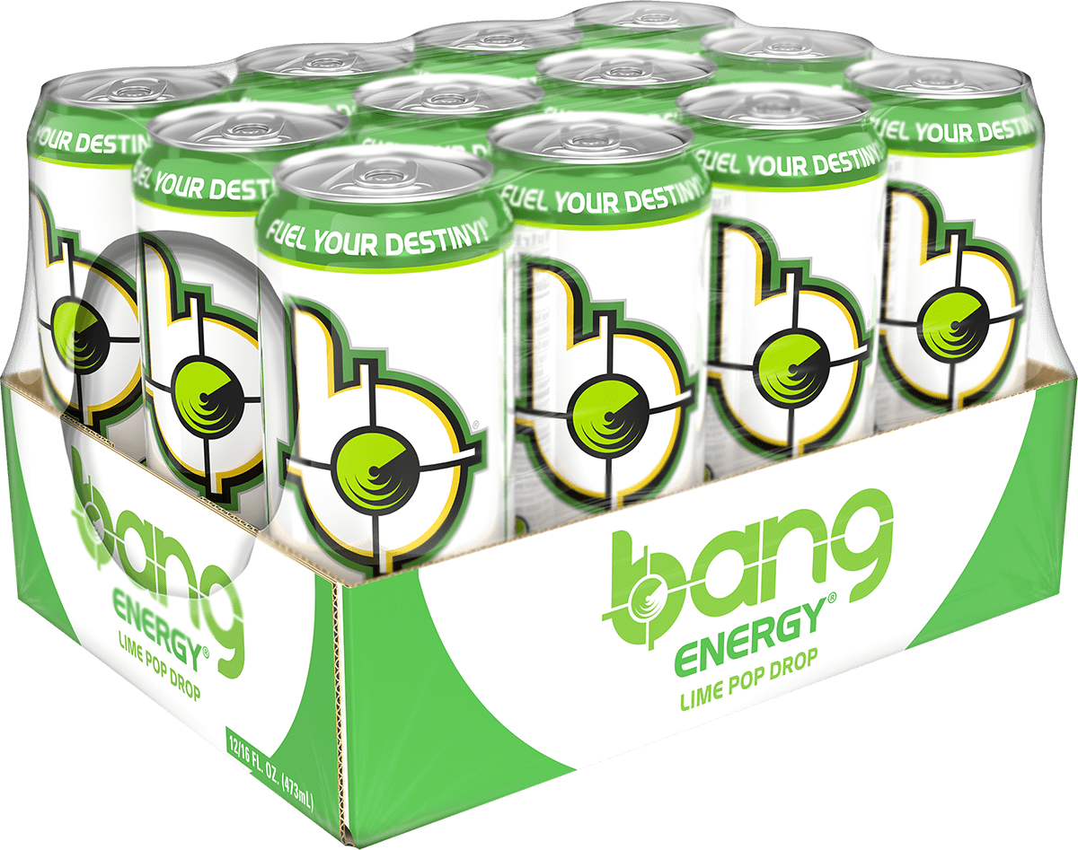 Bang Energy Drink, Lime Pop Drop, 16 fl oz, 12 Cans