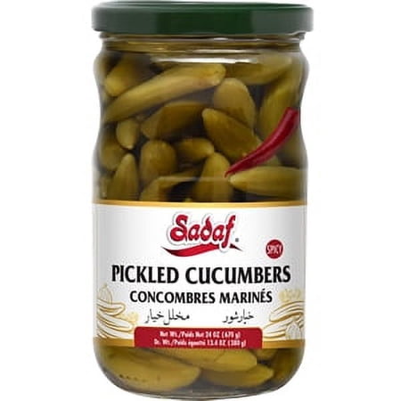 Sadaf Pickled Cucumbers , 24 oz (Spicy with Dill) ( Pack of 2 )