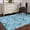 Blue, variant on Area Rug 2 x 3 Ft, Light Blue Teal Indoor Accent Bathroom Rugs for Kitchen/Laundry Room, Retro Botanical Abstract Art Washable Non-Slip Runner Floor Mat for Entryway, Living Room