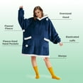 thumbnail image 2 of Cozy Comfort Wearable Blanket Hoodie, Sherpa Hoodie Blanket with Giant Pocket, Warm&cozy, Standard, Navy, 2 of 6