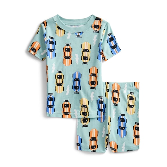 Wonder Nation Toddler Short-Sleeve Tee & Short Set Cotton Pajama Set, 2-Piece, Sizes 12M-5T
