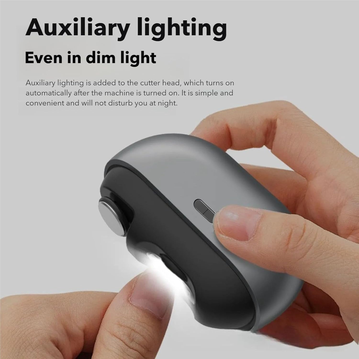 Easyclip Smart Nail Clipper,Fanyil 3 in 1 Easy Clip for Seniors,Designed for Extra Hard/Thick Hands Feet Nails,Polishing Clipper with Light,Safe for Baby & Seniors-Grey-7-14 Days delivery(1pc)