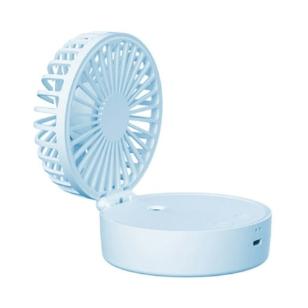 

Portable Desk Fan Handheld Spray Folding Fans with Color Changing Light 1200Mah Battery Powered Mini Hanging Fan for Travel