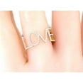 thumbnail image 2 of HeartsAndYou 1ct Round Cut Moissanite Love Word Valentine Promise Ring 18k Rose Gold Over Silver, 2 of 6