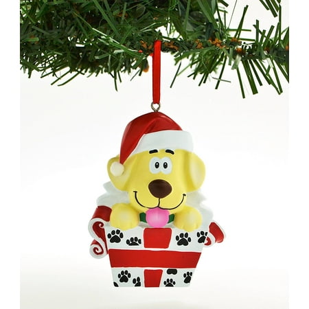 - Pets Dog Puppy in Box Yellow Personalized Christmas Ornament DO-IT-YOURSELF
