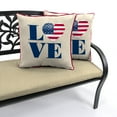 thumbnail image 3 of Jordan Manufacturing 18" x 18" Beige Love Outdoor Throw Pillow, 3 of 8