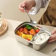 thumbnail image 5 of AZXY Stainless Steel Bento Box, Divided Airtight Food Storage Container, Leakproof Fresh-Keeping Lunch Box, Portable Multi-Compartment Bentgo Box for Office and Daily Dining, 8.66x6.30x2.95 In, 5 of 7