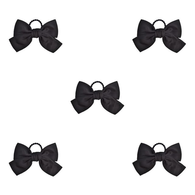 Bandeau Grand pour Cheveux, Pince à Ressort, Nœud Réglable, Multicolore, Sans Accroc, Porte-Queue, Épingles à Cheveux, Chouchous pour Filles, Noir, 5Ensemble