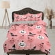 thumbnail image 1 of Bonita ropa de cama y funda de almohada de Halloween rosa, juego de funda nórdica de bruja,, 1 of 4