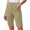 Khaki, variant on Women Solid Stretch Twill Shorts Thin Waist Pull On Regular Hiking Shorts Bermuda Summer Casual with Pockets