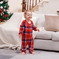 thumbnail image 2 of Odeerbi Christmas Pajamas for Family Holiday Plaid Long Sleeve Family Christmas Pajamas Matching Sets Infant Plaid Printed Loungewear Top Pants Set Two-Piece Sleepwear Xmas PJs Set Black, 2 of 6