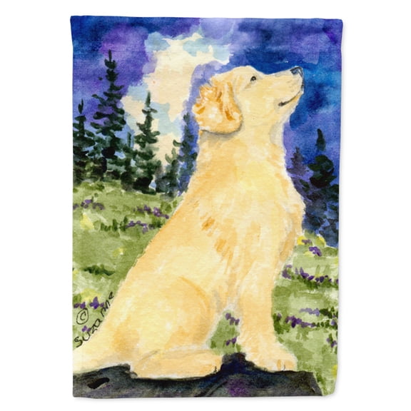 Golden Retriever Flag Canvas House Size