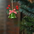 thumbnail image 5 of Christmas Bells,Metal Vintage Bells Ornaments Decorations with Red Bow and Berry Tree Hanging Ornament Hanging Ornament for Xmas Tree Holiday Fireplace Home Decor(Green), 5 of 5