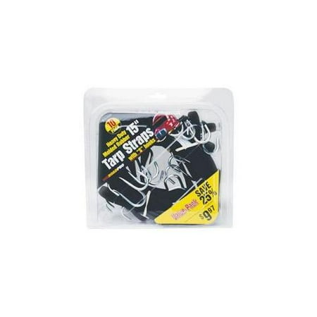 Roadpro RPTS-1510CP Tarp Straps-10pk 15 On Clamshell