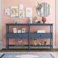 thumbnail image 2 of Wooden Console Table for Living Room, Hallway, Sofa Table with 3-Tier Open Storage Shelf and Two Drawers, 2 of 8