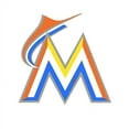 thumbnail image 2 of Black Round Molded Wood Toilet Seat Featuring Your Choice of a Baseball Team Logo Vinyl Decal on the Top of the Toilet Seat Lid (Marlins), 2 of 2