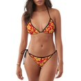 thumbnail image 1 of Xecao Fleurs Vintage Rouges pour Maillot de Bain Deux Pièces pour Femmes Attaches Ajustables Bonnets Amovibles Tenue de Plage pour Vacances à la Piscine, 1 of 6