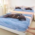 thumbnail image 5 of Manfei Cute Walrus Queen Sheet Sets for Kids Boys and Girls, Arctic Animal Print Bed Set 4 Pieces, 1 Flat Sheet, 1 Fitted Sheet and 2 Pillowcases, 5 of 6