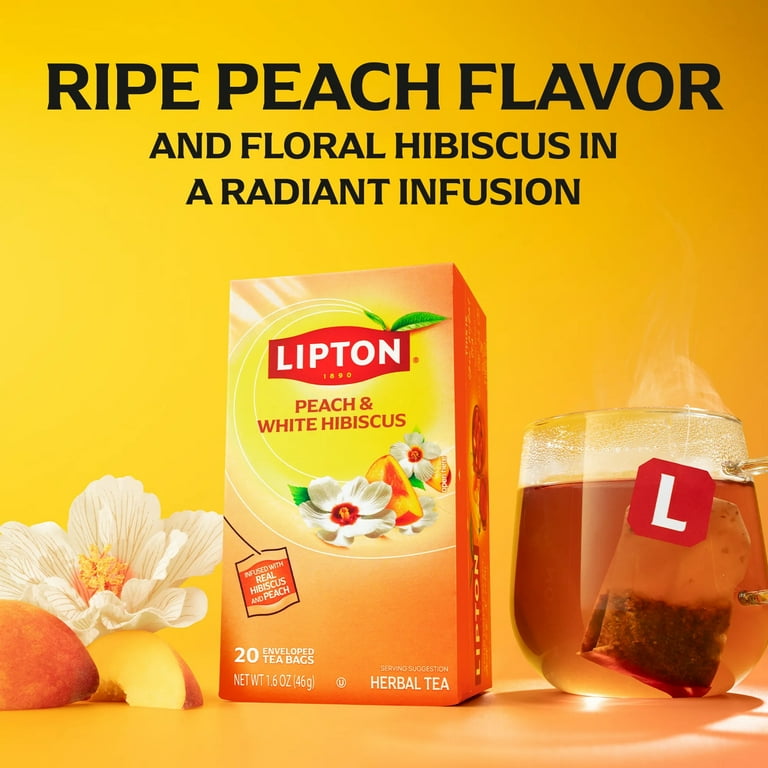 Lipton, Fruit & Herbal Tea, Peach Paradise 20 ct, Caffeine Free
