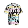 thumbnail image 2 of Summer And Palm Stripe Men's 3d Print Casual Button Down Shirts, Novelty Hawaiian Short Sleeves Xl, 2 of 8
