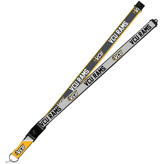 Virginia Commonwealth Rams VCU Lanyard Keychain 2-sided Breakaway Clip GRAY University