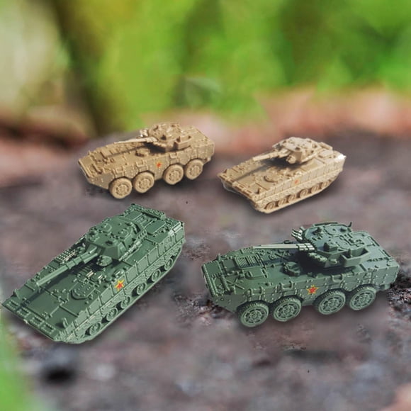 4 Piezas 1:144 Escala Simulación Tanque Modelo Vehículo Modelo Colección de Juguetes Juguete Educativo Niños Juguete para Adultos Niños Niños Hugo ensamblar tanque