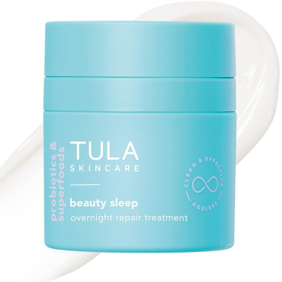 TULA Skin Care Beauty Sleep Overnight Repair Treatment - Anti-Aging, Night Cream, Contains Natural Peptides, AHAs, & Vitamin C to Reduce the Appearance of Lines and Dull Tone, 1.7 oz.