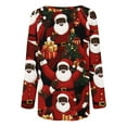 thumbnail image 5 of SELONE Ladies Christmas Tops Long Sleeve Casual Crewneck Pullover Loose Blouse Ethnic Style Retro Printed ShirtsTops Multicolor XL, 5 of 5