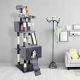 thumbnail image 2 of 68 Inch Cat Tree Cat Scratching Posts,Deluxe Kitten Play House with 2 Condos Natural Sisals, Grey, 2 of 8